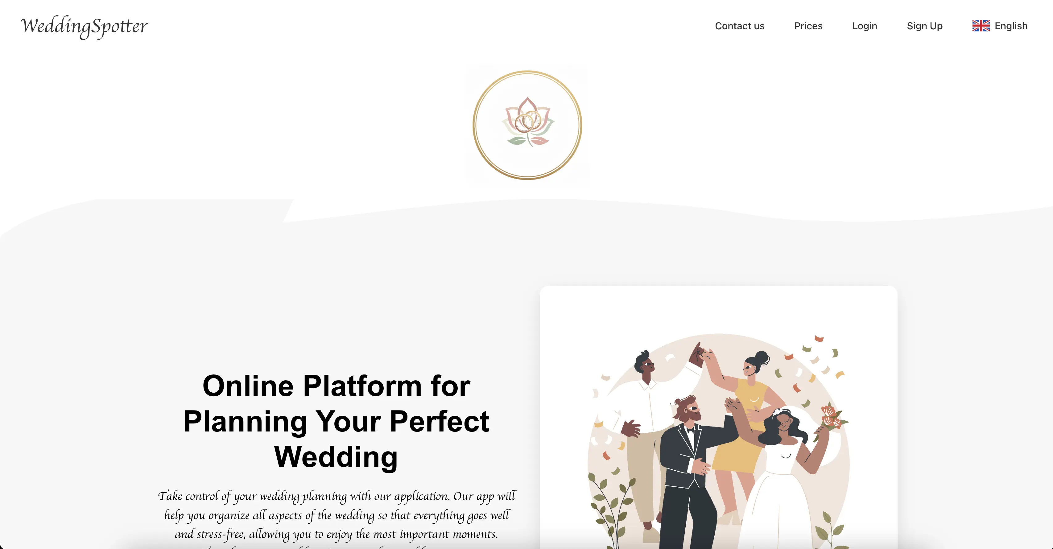 weddingspotter.com website screenshot